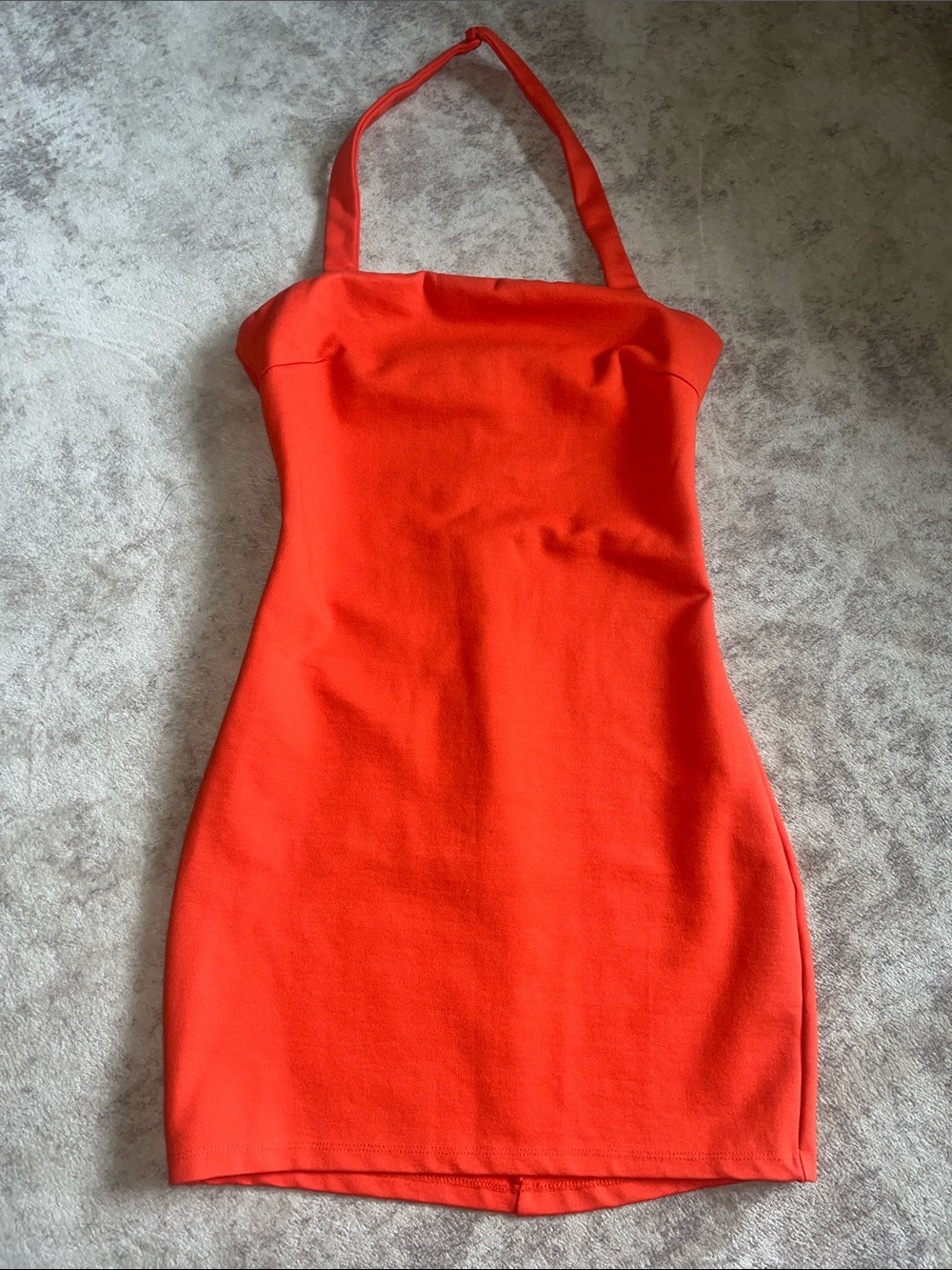 by the way. Bright Red Halter Mini Bodycon Dress